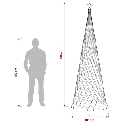 LED Christmas Tree 300 cm 350 LEDs Multicolour Steel Black