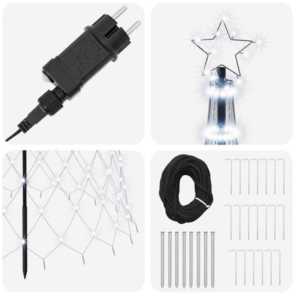 LED Christmas Tree 400 cm 450 LEDs Cool White Steel Black