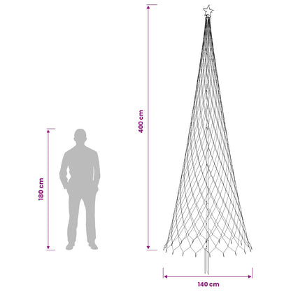 LED Christmas Tree 400 cm 450 LEDs Cool White Steel Black