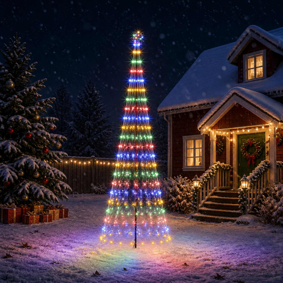 LED Christmas Tree 400 cm 450 LEDs Multicolour Steel Black