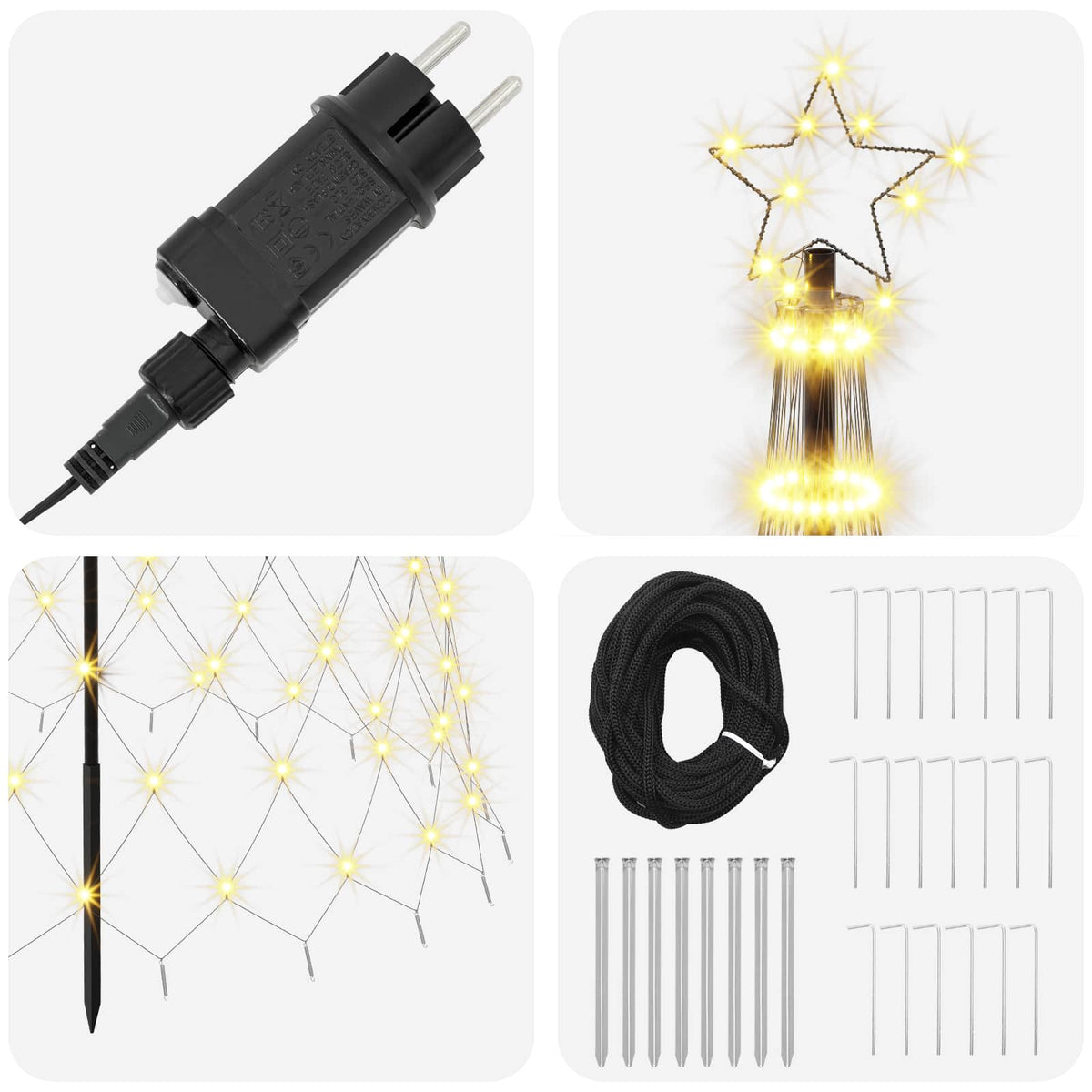 LED Christmas Tree 500 cm 550 LEDs Warm White Steel Black
