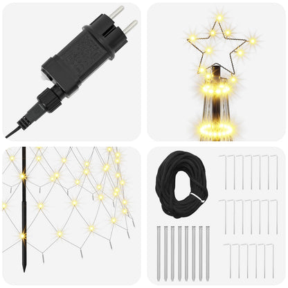 LED Christmas Tree 500 cm 550 LEDs Warm White Steel Black