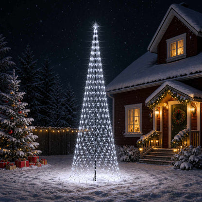 LED Christmas Tree 500 cm 550 LEDs Cold White Steel Black