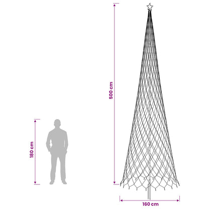 LED Christmas Tree 500 cm 550 LEDs Cold White Steel Black