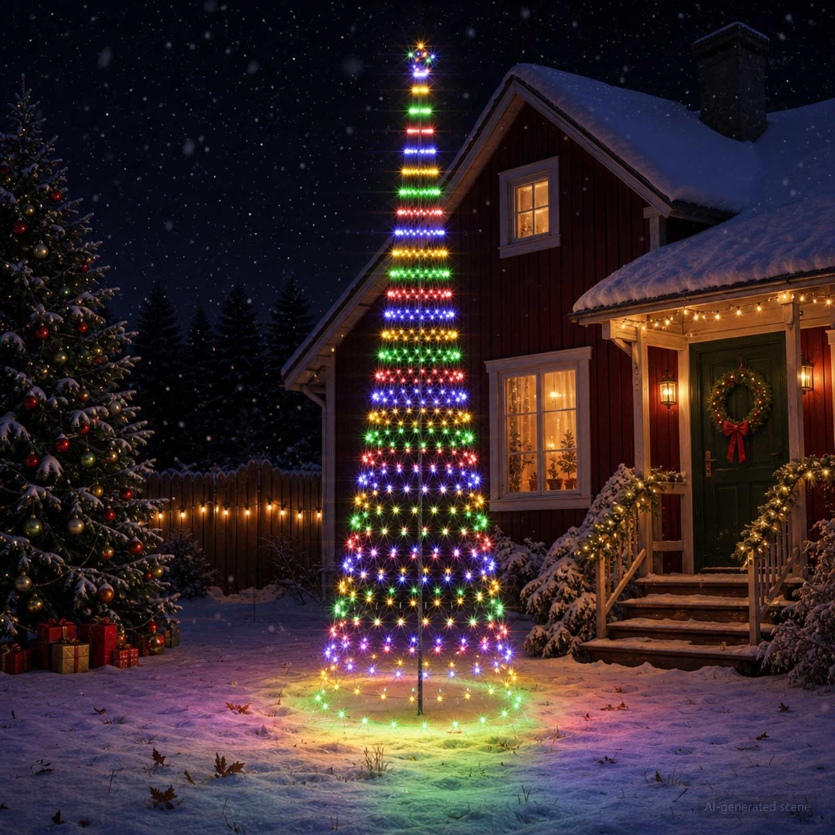 LED Christmas Tree 500 cm 550 LEDs Multicolour Steel Black