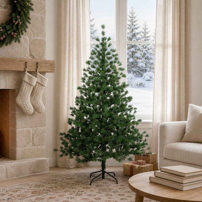 Artificial Hinged Christmas Tree 150 cm PVC and Metal Green