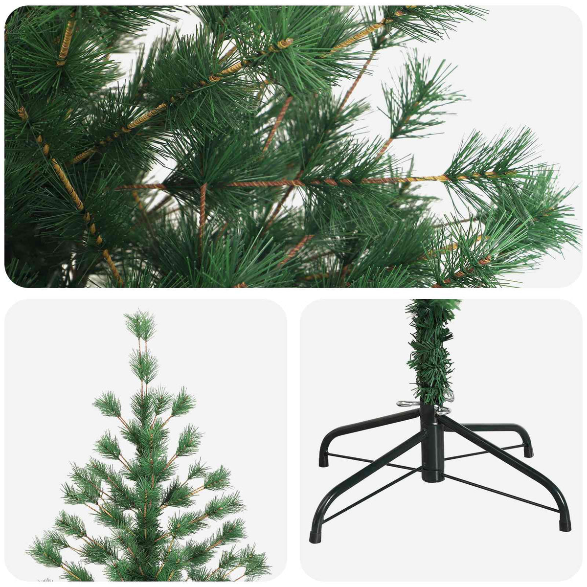 Artificial Hinged Christmas Tree 150 cm PVC and Metal Green