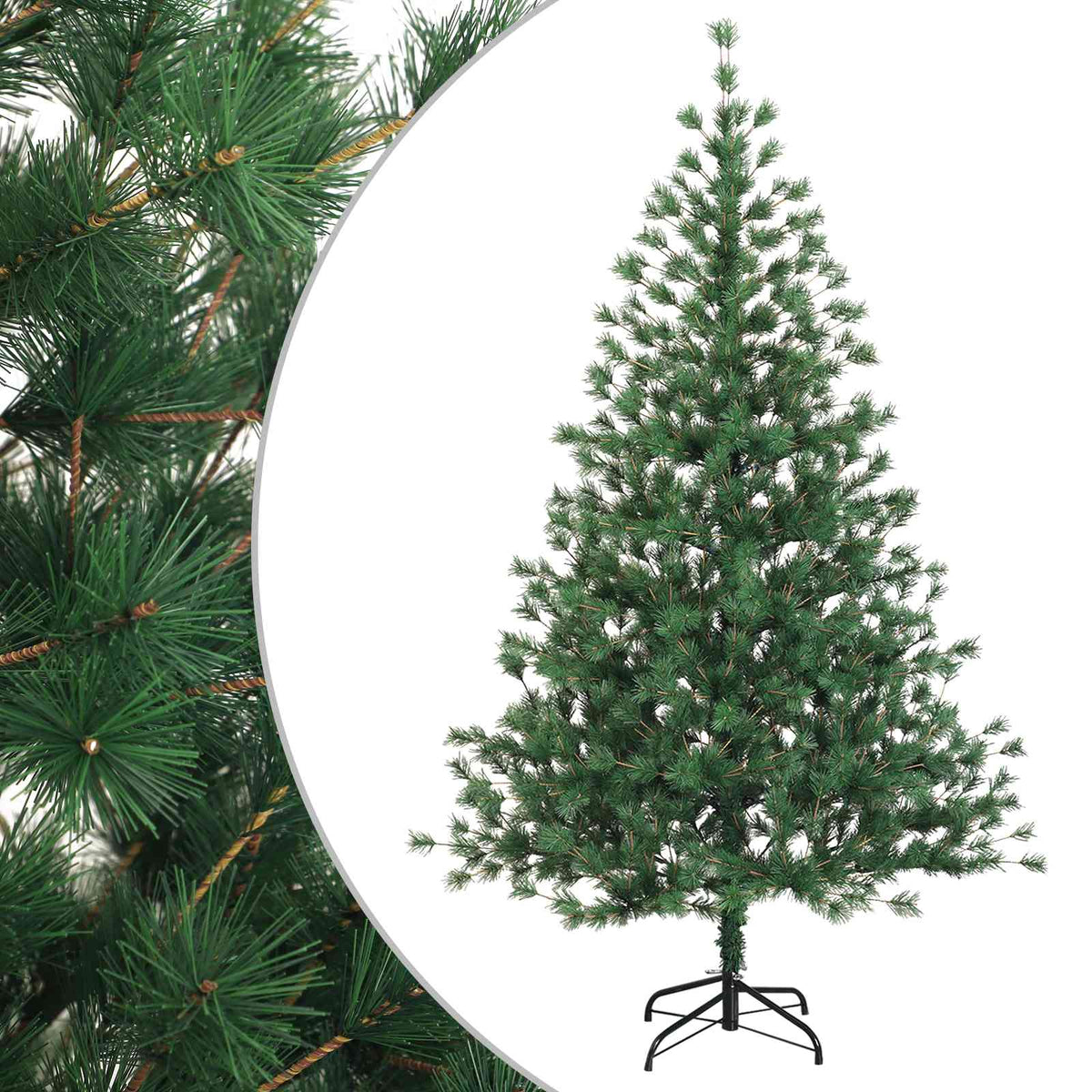 Artificial Hinged Christmas Tree 180 cm PVC and Metal Green