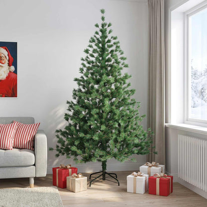 Artificial Hinged Christmas Tree 240 cm PVC and Metal Green