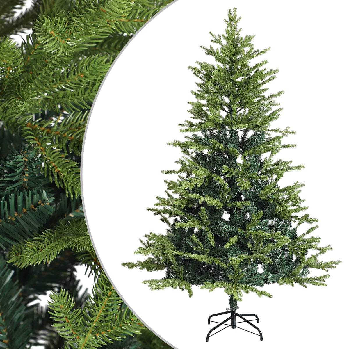 Artificial Hinged Christmas Tree 210 cm PVC and Metal Green