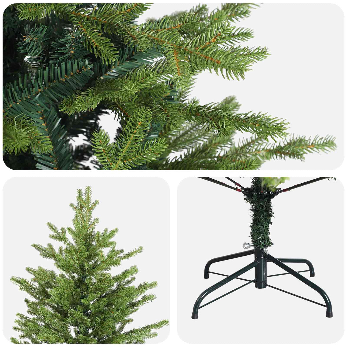 Artificial Hinged Christmas Tree 240 cm PVC and Metal Green