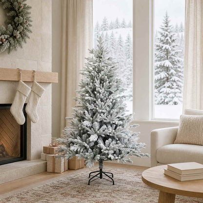 Artificial Hinged Christmas Tree 150 cm PVC and Metal