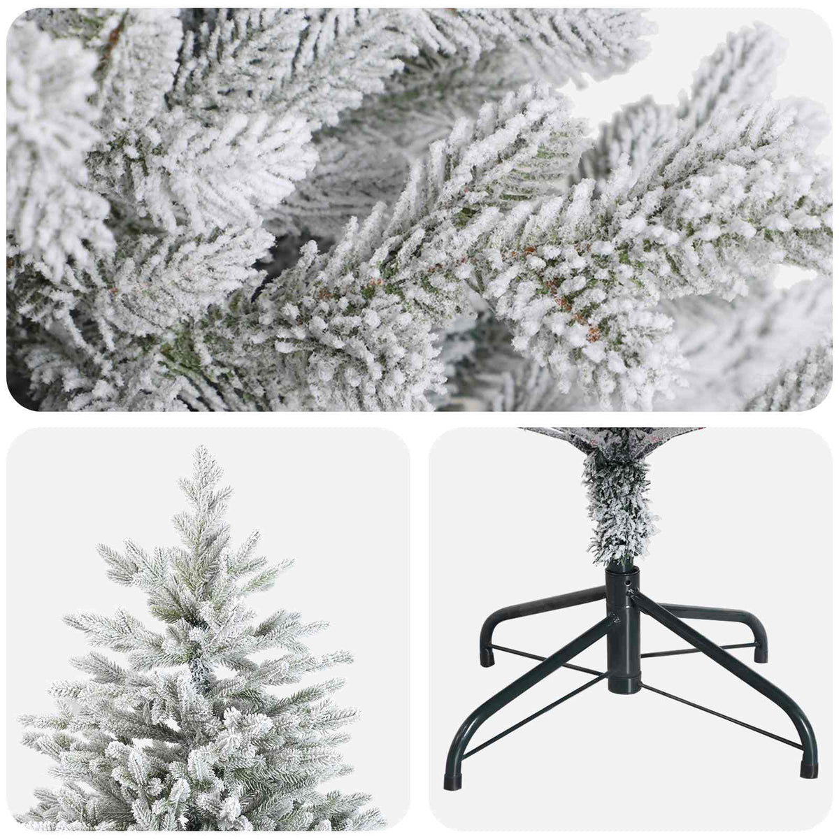 Artificial Hinged Christmas Tree 150 cm PVC and Metal