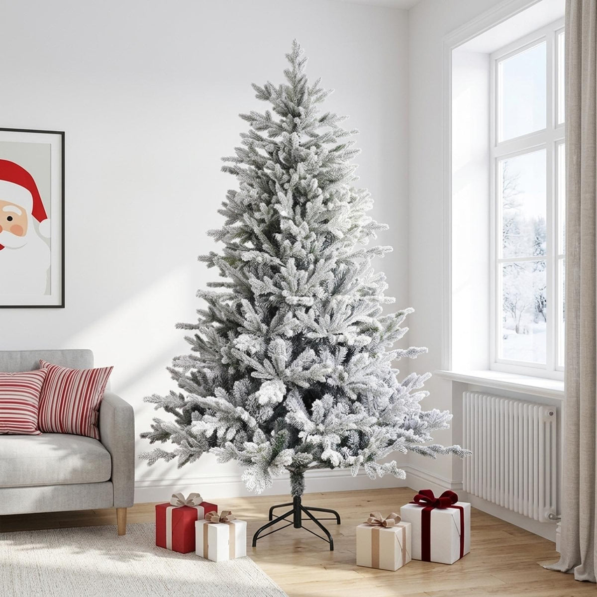 Artificial Hinged Christmas Tree 210 cm PVC and Metal