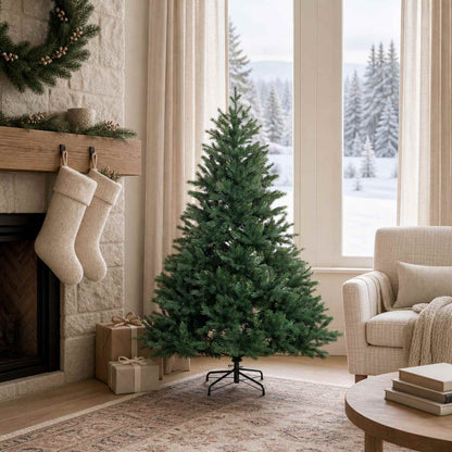 Artificial Hinged Christmas Tree 150 cm PVC and Metal Green