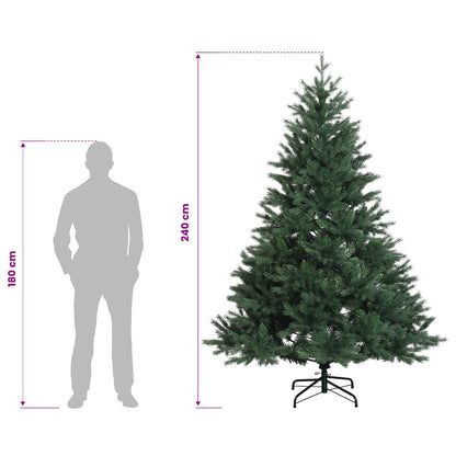 Artificial Hinged Christmas Tree 240 cm PVC and Metal Green