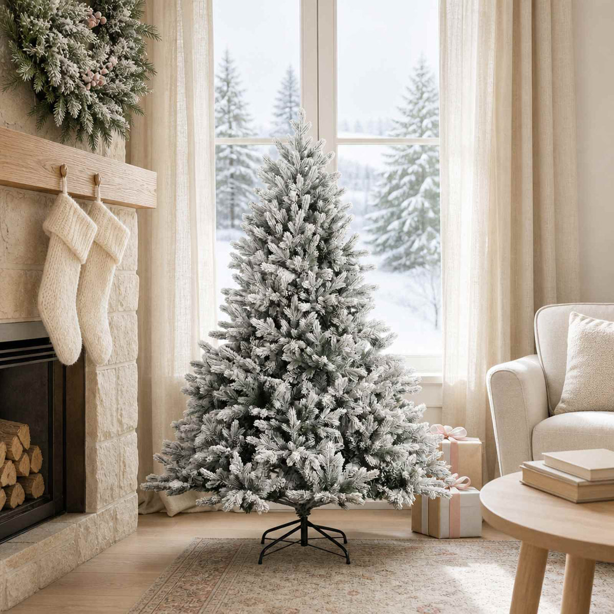 Artificial Hinged Christmas Tree 120 cm PVC and Metal