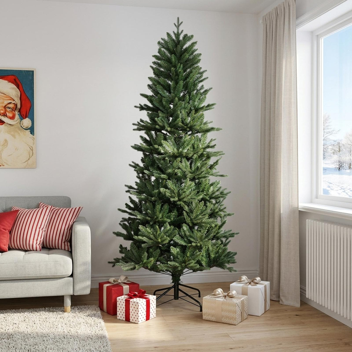 Artificial Hinged Christmas Tree 240 cm PVC and PE Green