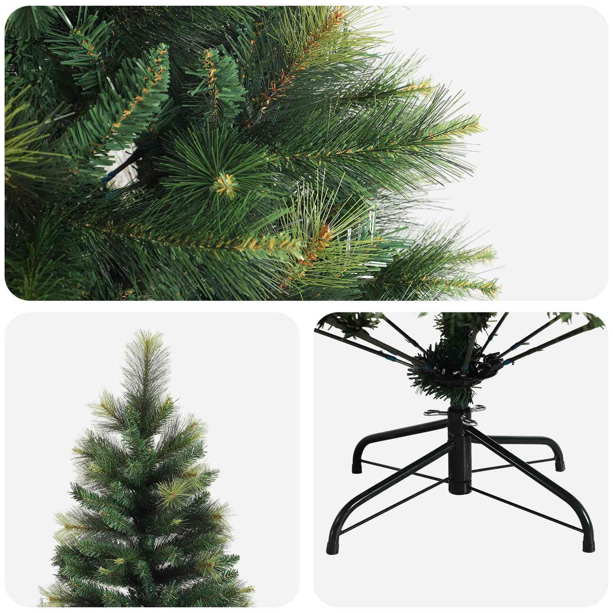 Artificial Hinged Christmas Tree 120 cm PVC and Metal Green