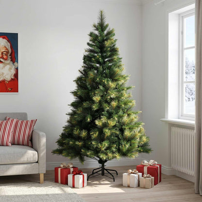 Artificial Hinged Christmas Tree 240 cm PVC and Metal Green
