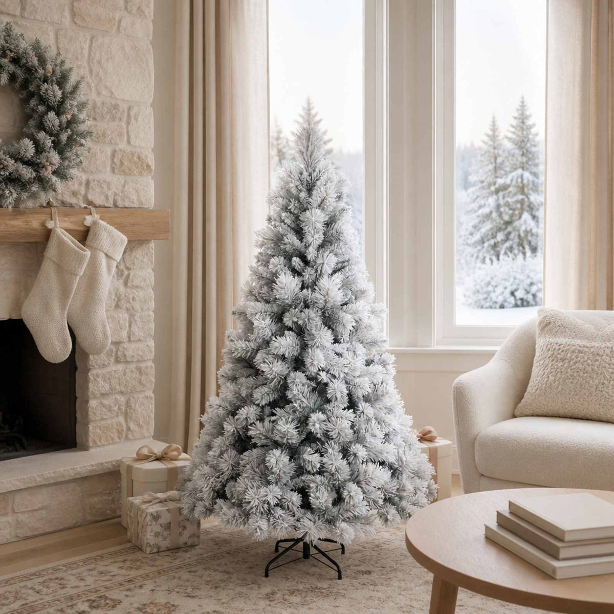 Artificial Hinged Christmas Tree 120 cm PVC and Metal