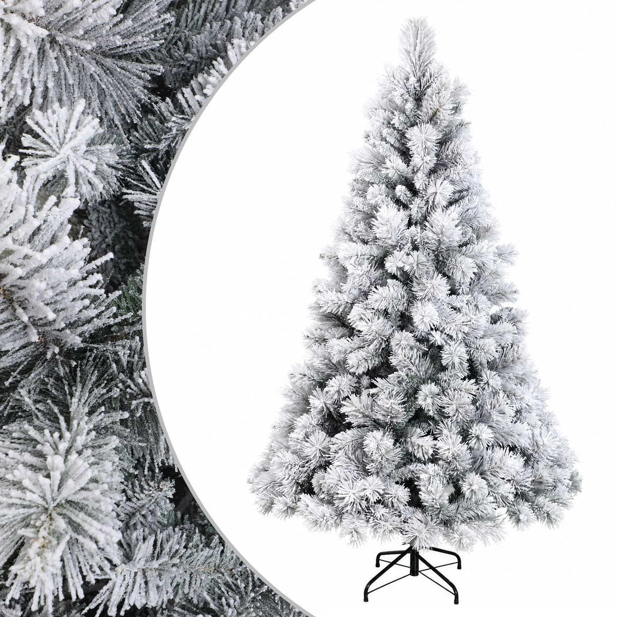 Artificial Hinged Christmas Tree 210 cm PVC and Metal