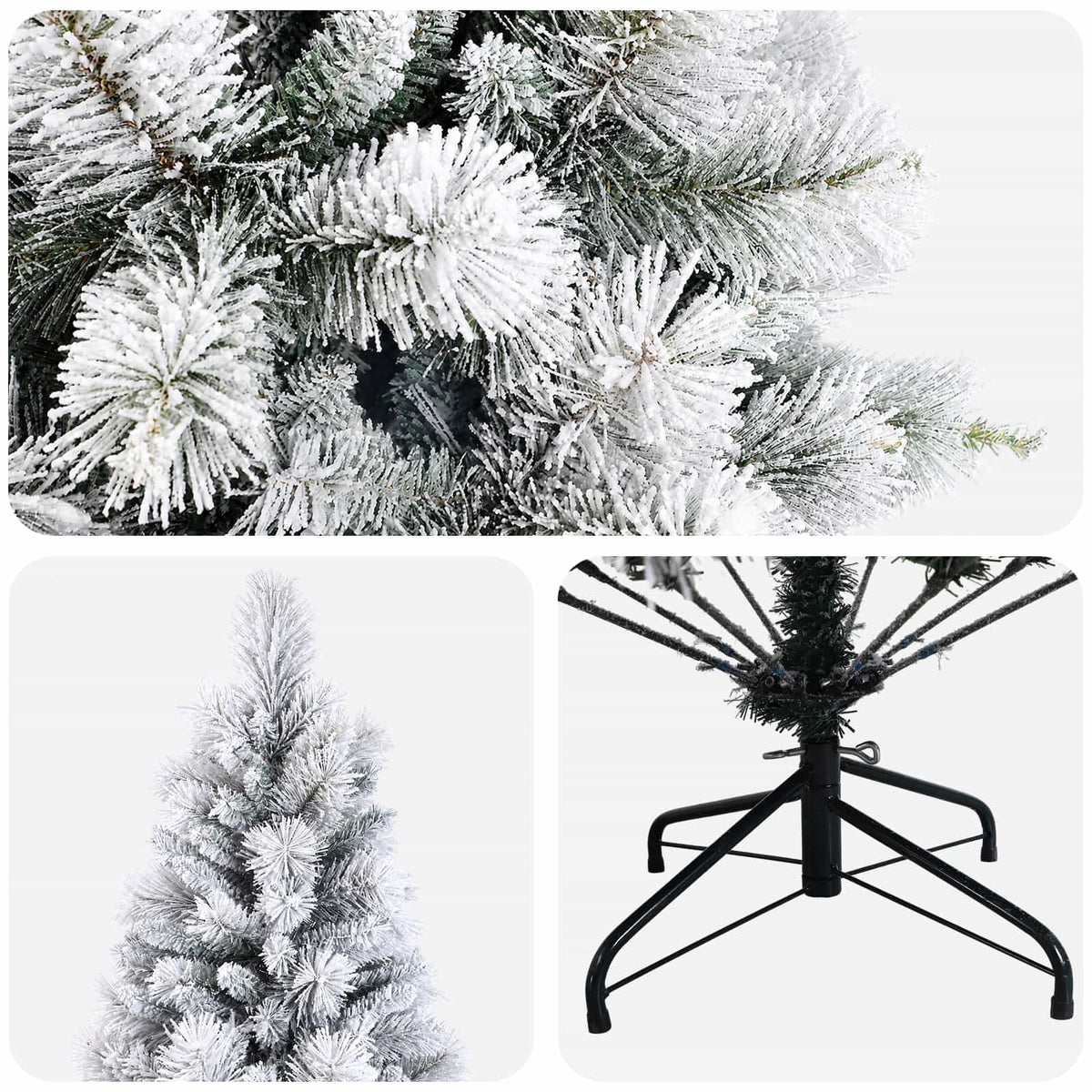 Artificial Hinged Christmas Tree 240 cm PVC and Metal