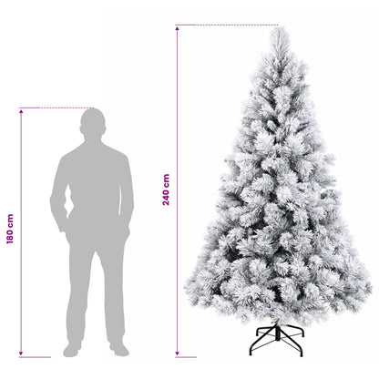 Artificial Hinged Christmas Tree 240 cm PVC and Metal