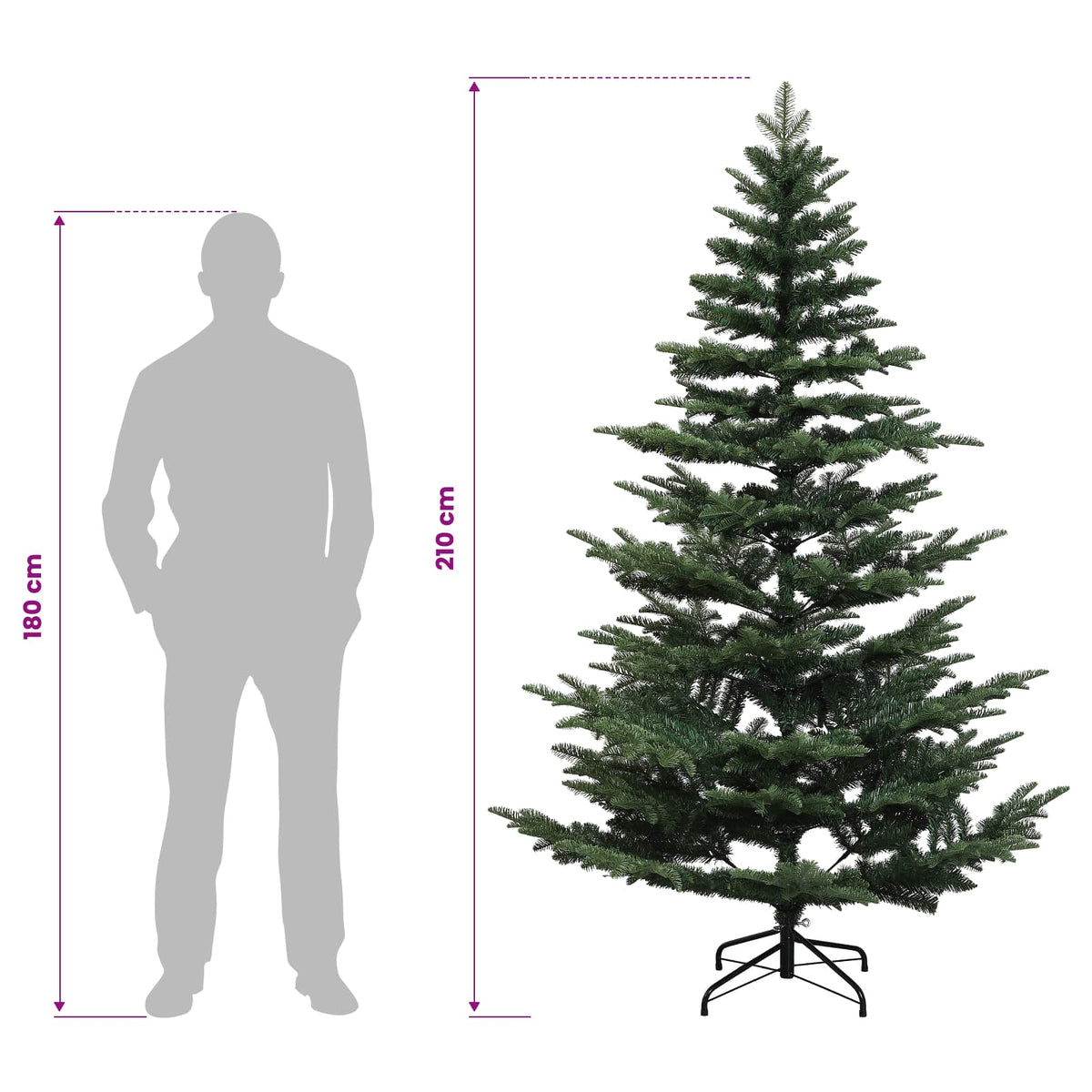 Artificial Hinged Christmas Tree 210 cm PE & PVC Green