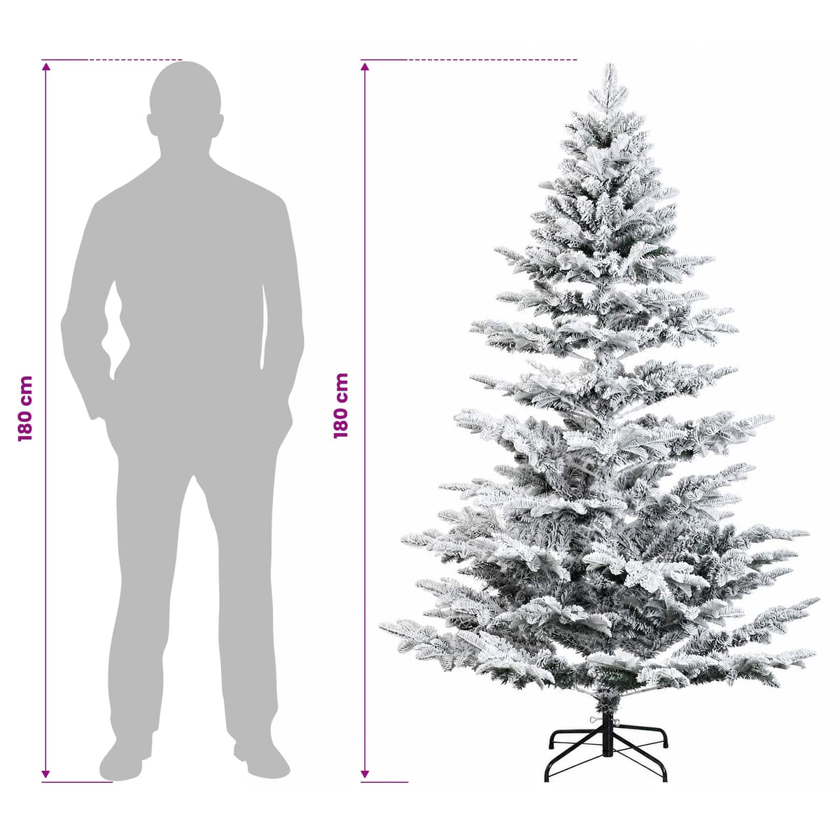 Artificial Hinged Christmas Tree 180 cm PE & PVC