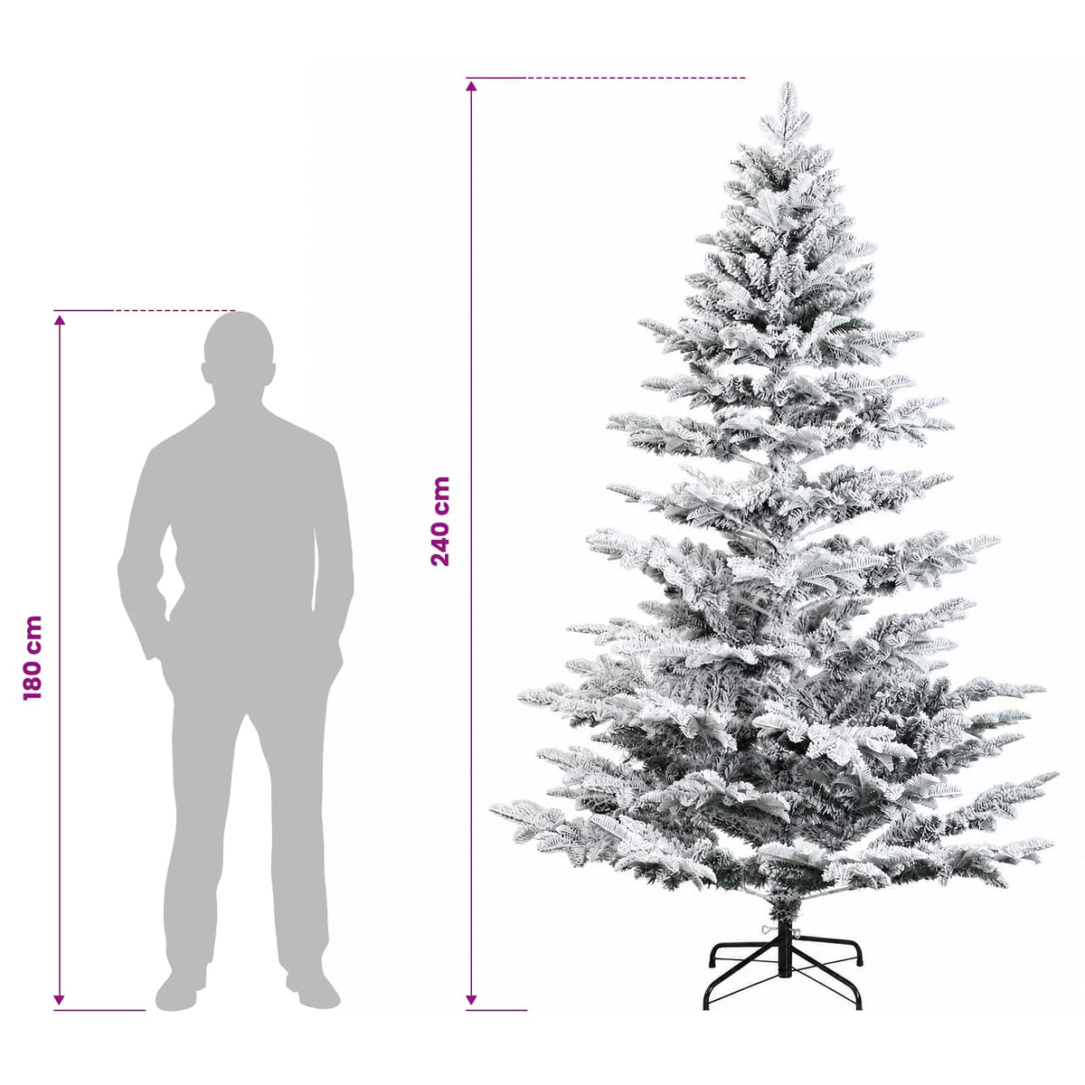 Artificial Hinged Christmas Tree 240 cm PE & PVC