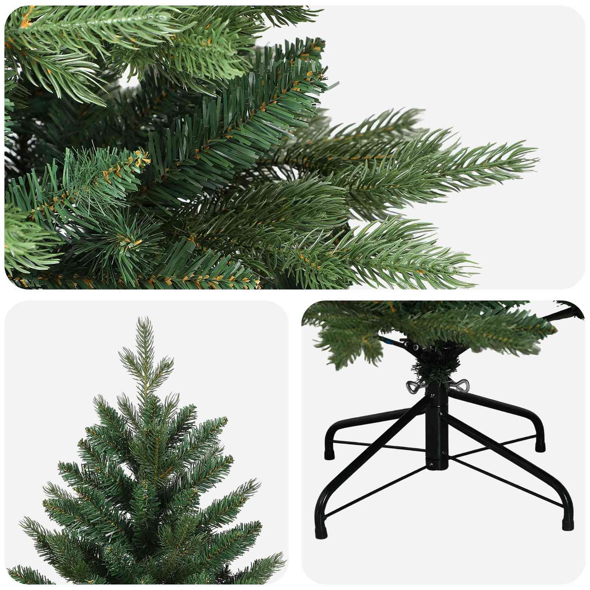 Artificial Hinged Christmas Tree 120 cm PVC and Metal Green