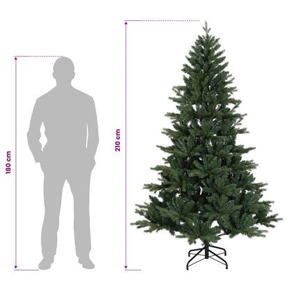 Artificial Hinged Christmas Tree 210 cm PVC and Metal Green
