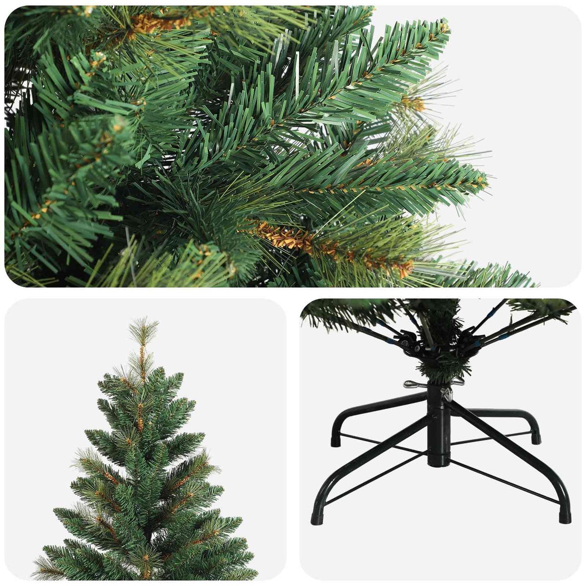 Artificial Hinged Christmas Tree 150 cm PVC and Metal Green