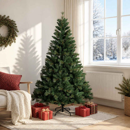 Artificial Hinged Christmas Tree 180 cm PVC and Metal Green