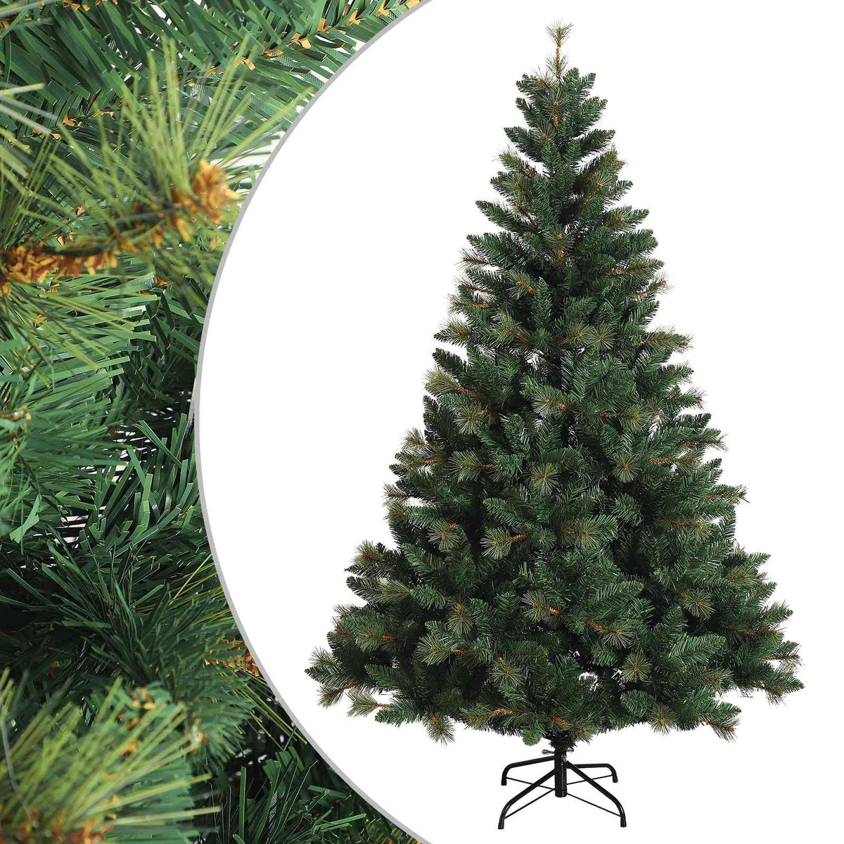 Artificial Hinged Christmas Tree 180 cm PVC and Metal Green