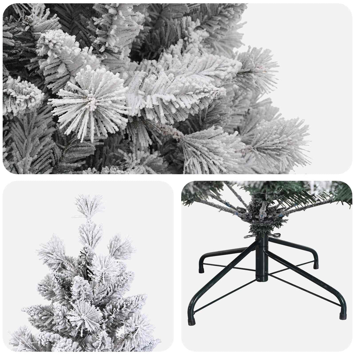Artificial Hinged Christmas Tree 240 cm PVC and Metal