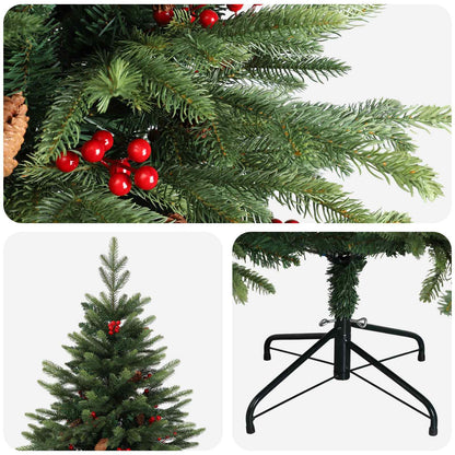 Artificial Hinged Christmas Tree 150 cm PVC and Metal Green