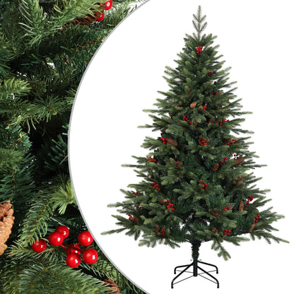 Artificial Hinged Christmas Tree 240 cm PVC and Metal Green