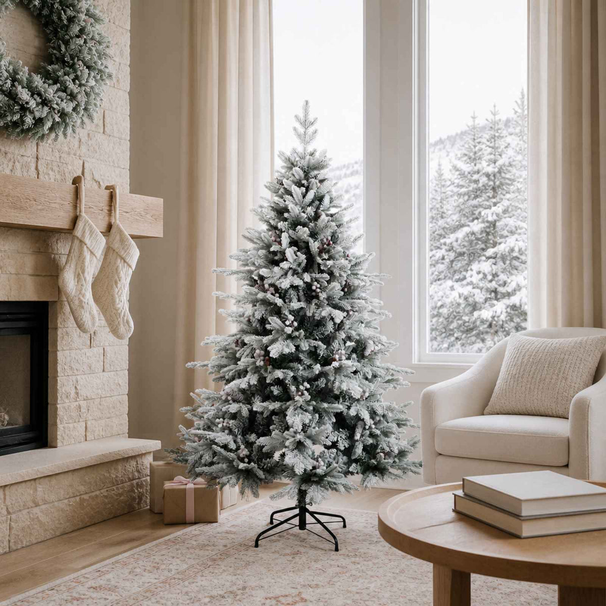 Artificial Hinged Christmas Tree 120 cm PVC and Metal