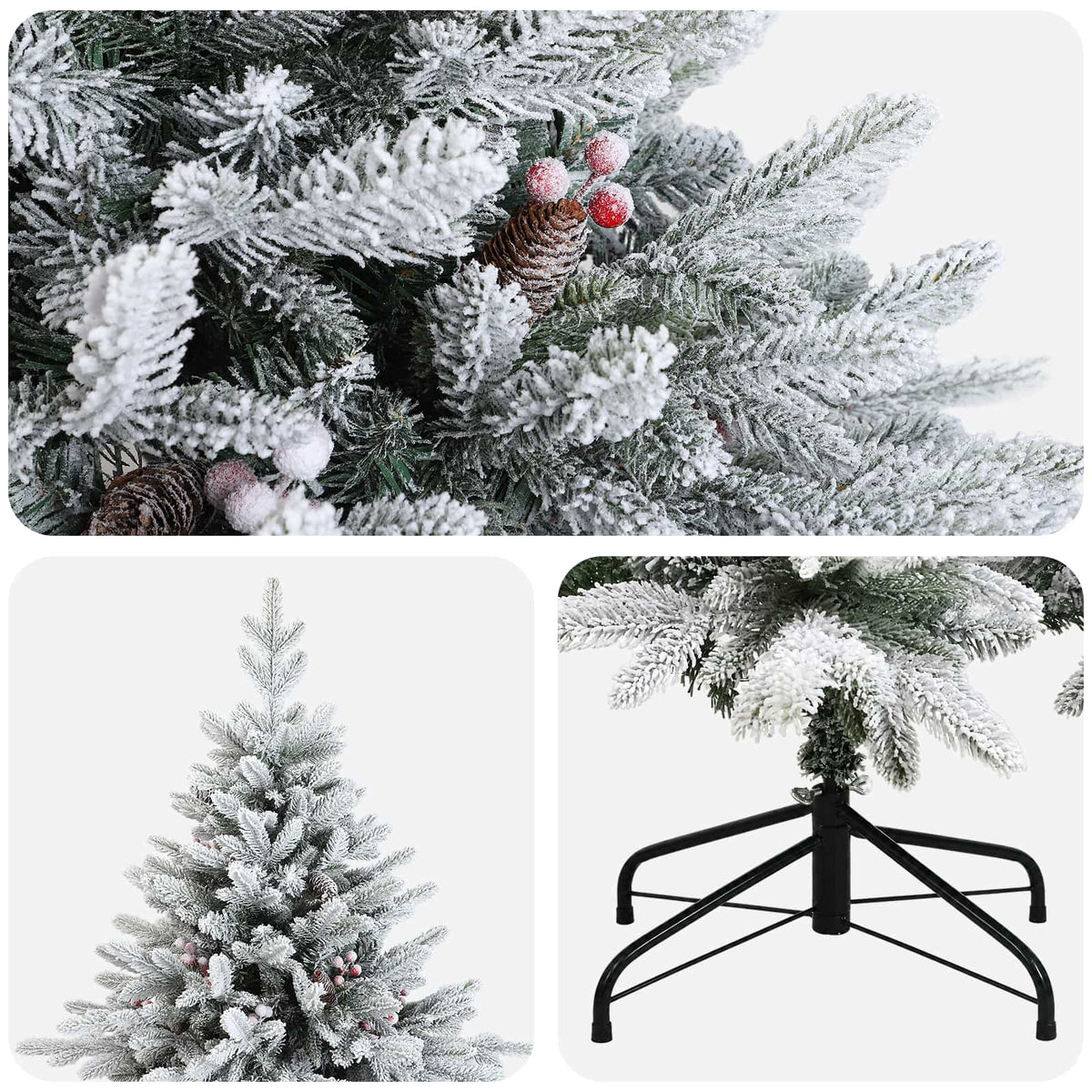 Artificial Hinged Christmas Tree 120 cm PVC and Metal