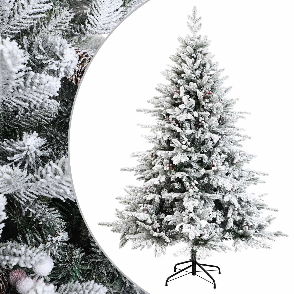 Artificial Hinged Christmas Tree 150 cm PVC and Metal