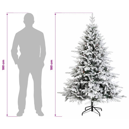 Artificial Hinged Christmas Tree 180 cm PVC and Metal