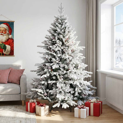 Artificial Hinged Christmas Tree 210 cm PVC and Metal