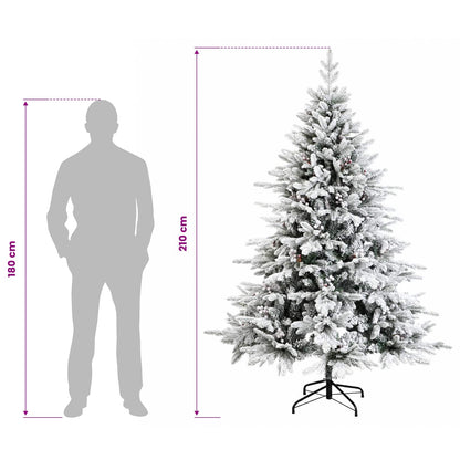 Artificial Hinged Christmas Tree 210 cm PVC and Metal