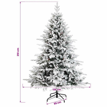 Artificial Hinged Christmas Tree 210 cm PVC and Metal