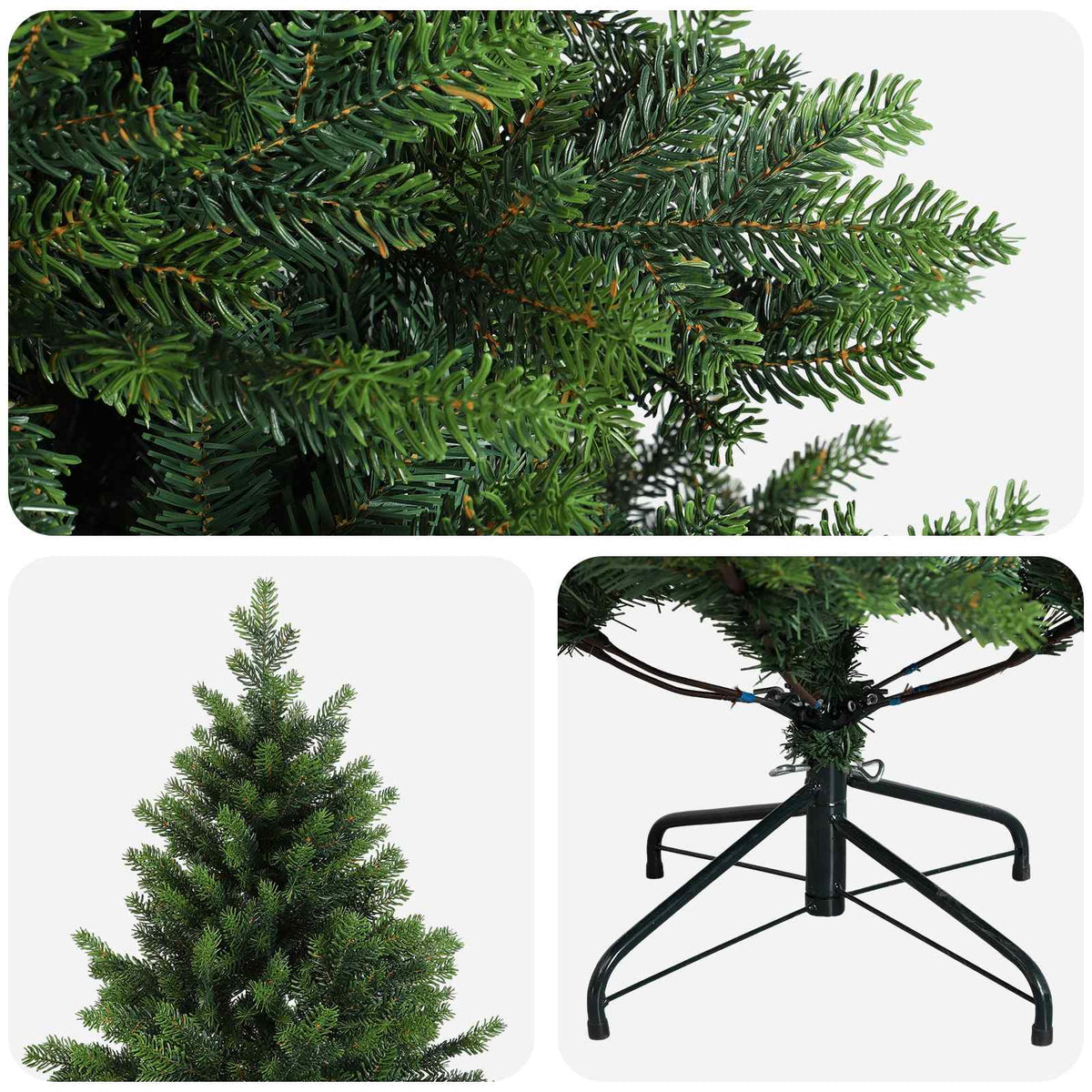 Artificial Hinged Christmas Tree 240 cm PVC and Metal Green