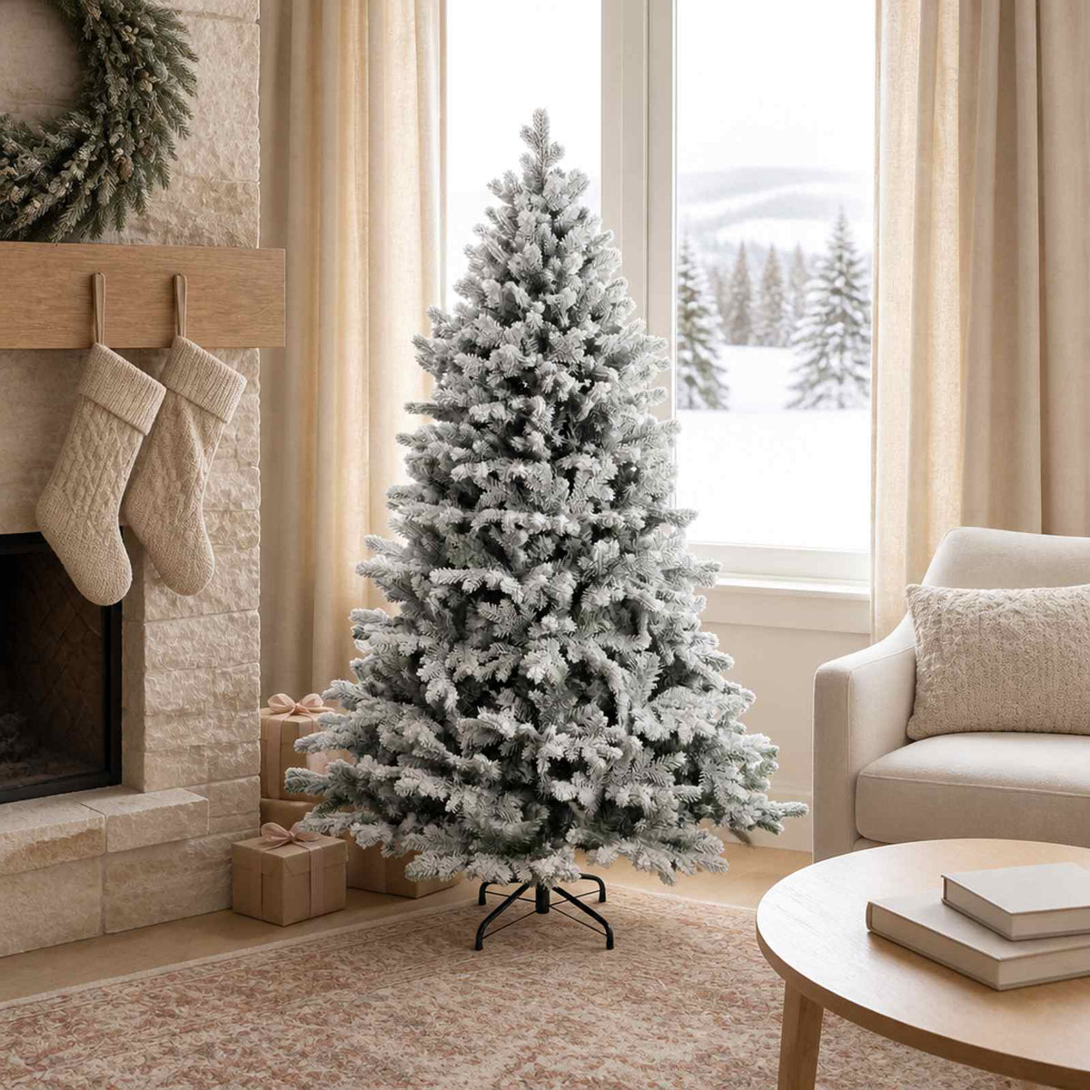 Artificial Hinged Christmas Tree 150 cm PVC and Metal