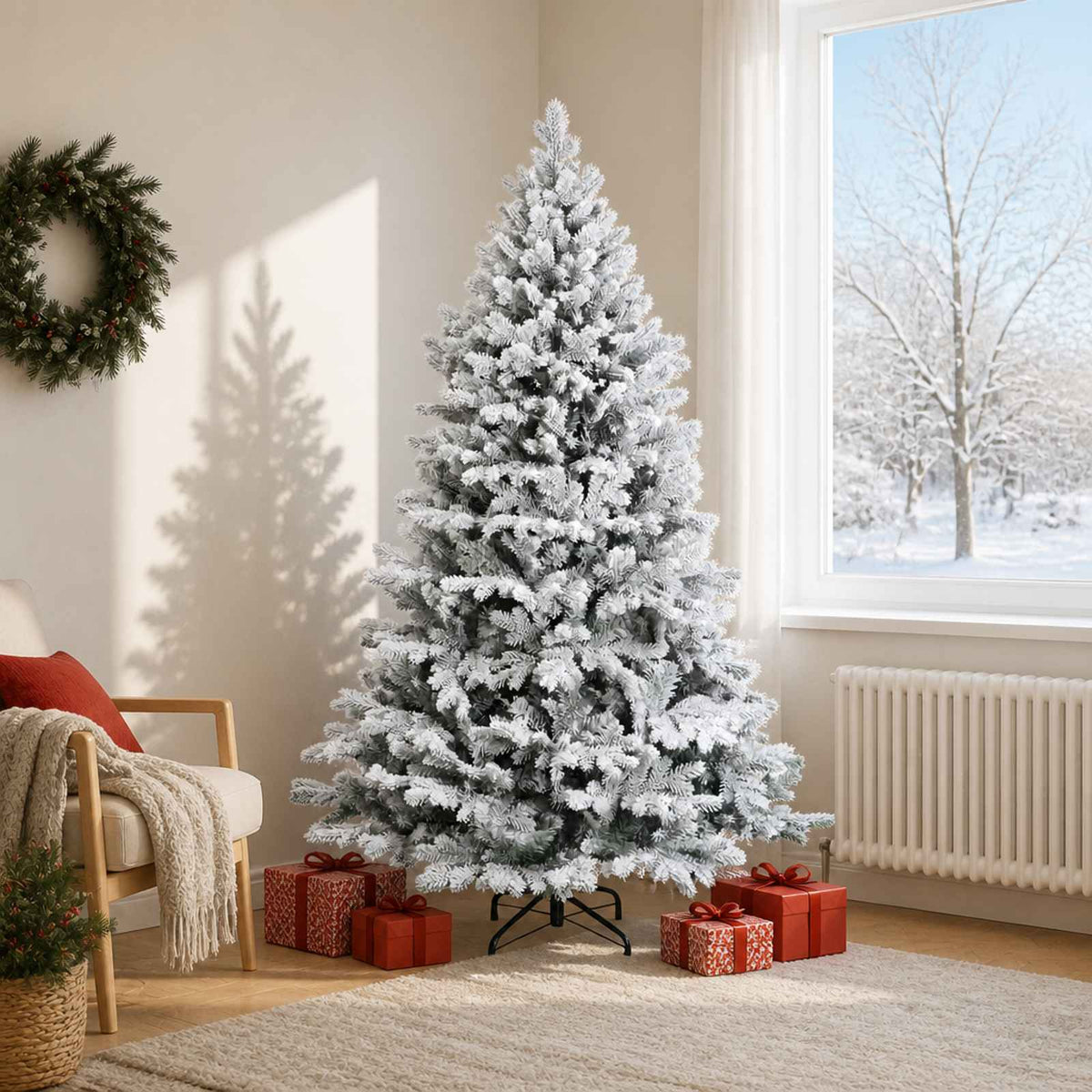 Artificial Hinged Christmas Tree 180 cm PVC and Metal