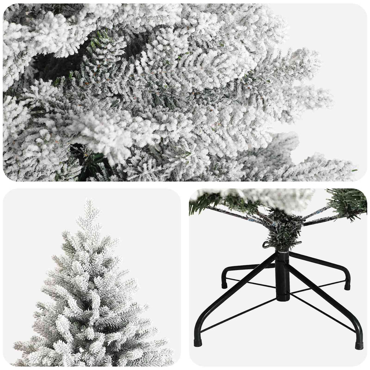 Artificial Hinged Christmas Tree 180 cm PVC and Metal